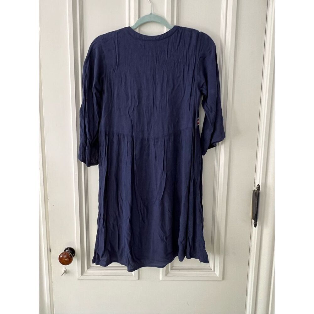 Old Navy blue red and white boho long sleeve dress XS - Picture 2 of 4